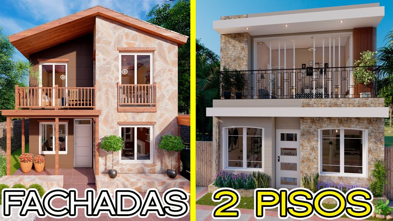 14 Fachadas de casas de 2 pisos | Ideas para fachadas - YouTube