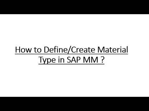 20 How to Define/Create Material Type in SAP? SAP MM|SAP FICO| - YouTube