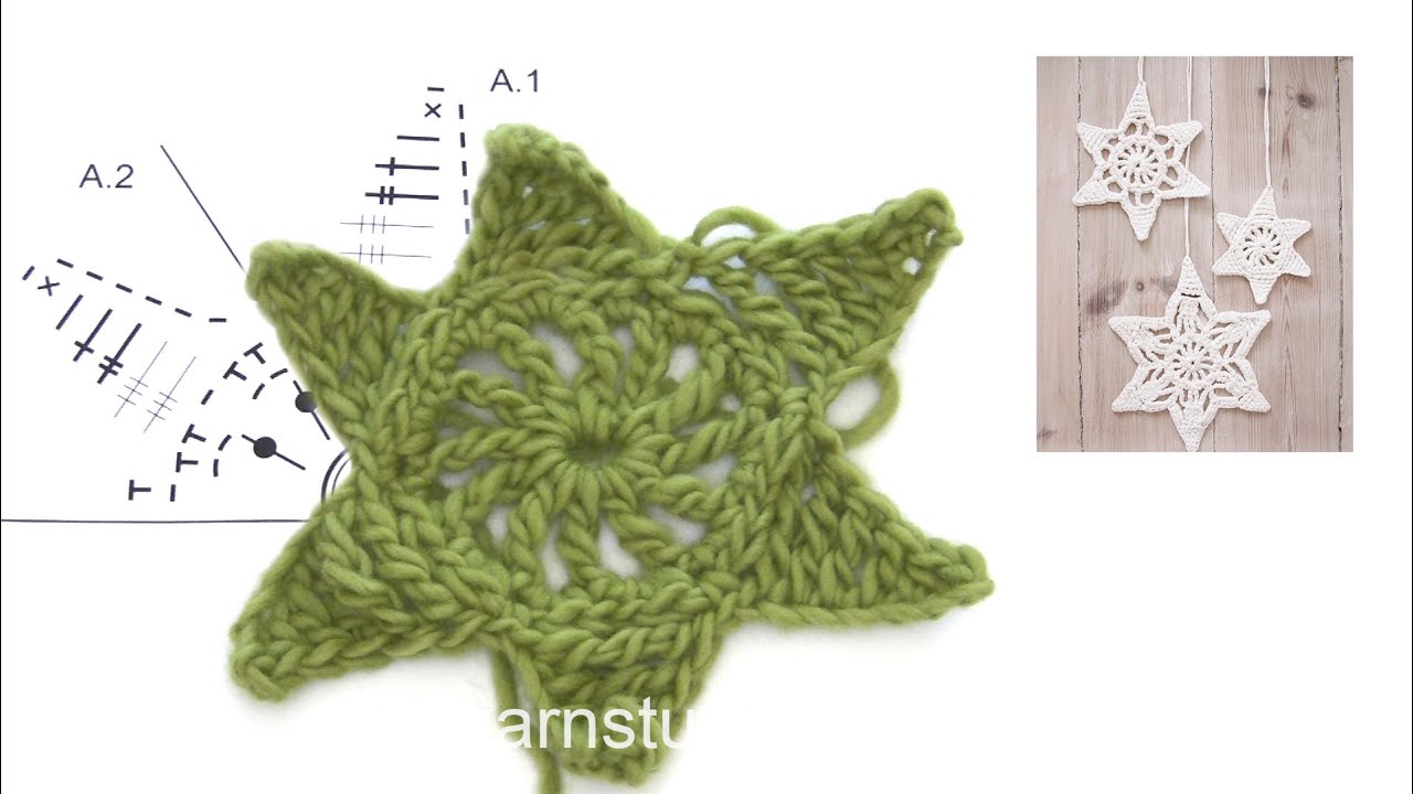 Sottopiatti Stella Di Natale Uncinetto.Uncinetto Stella Di Natale Con Motivo Traforato Piccola Tutorial Video