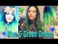 Blue & Green OMBRE Hair!!!
