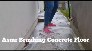 Satisfying Asmr Cleaning Concrete Floorbrushing Scrubbing Foamy Water Sounds