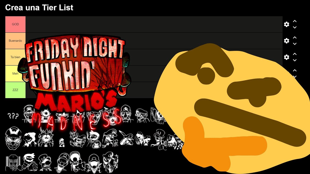 [FNF MM] Hice una Tier list de todas las canciones de Mario's Madness