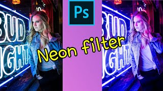 How to Edit your photo in Photoshop CC | Neon Filter Tutorial | With Asset Files screenshot 2