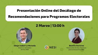 [Presentación Online] «Decálogo de recomendaciones para programas electorales»