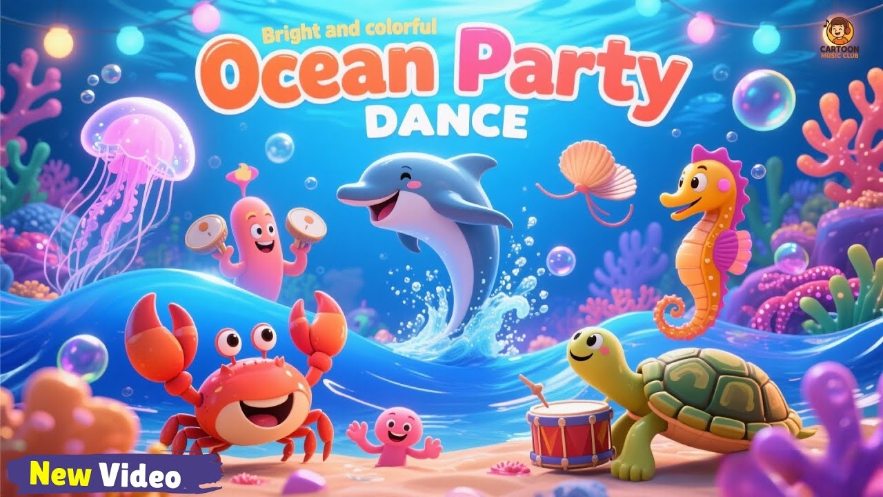 Ocean Party Dance | 3D Cartoon Kids Song | Nursery Rhymes & Baby Dance Songs | Cartoon Music Club