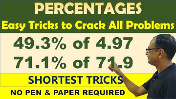 49.3% of 4.97 and 71.1% of 71.9 in 5 Seconds II Percentage Short Tricks II How to Crack Quant?