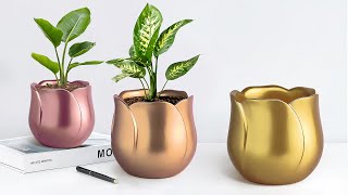 Cement pottery making || Cement flower vase - Tree planter Making