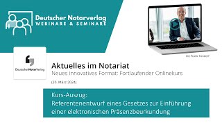 Referentenentwurf Eines Gesetzes Zur Einführung Einer Elektronischen Präsenzbeurkundung