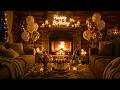 Cabin Birthday Fireplace Ambience 🎂 Cozy Romantic Living Room | Relaxing Fire Sounds &amp; Celebration