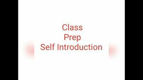 class prep || self introduction || From Allied School Al Ahmed campus