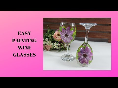 Easy Painting Wine Glasses | Acrylic Paint on Glass Permanently | Aressa1 | 2019