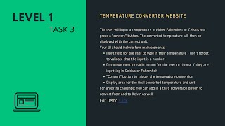 Temperature Converter - Task 3 of Level 1(OasisInfobyte Web Development Internship)