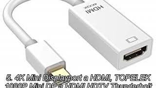 TOPELEK Thunderbolt Port Mini Displayport To VGA Display Port Adapter Cable for Apple Mac Macbook Pro Air iMac