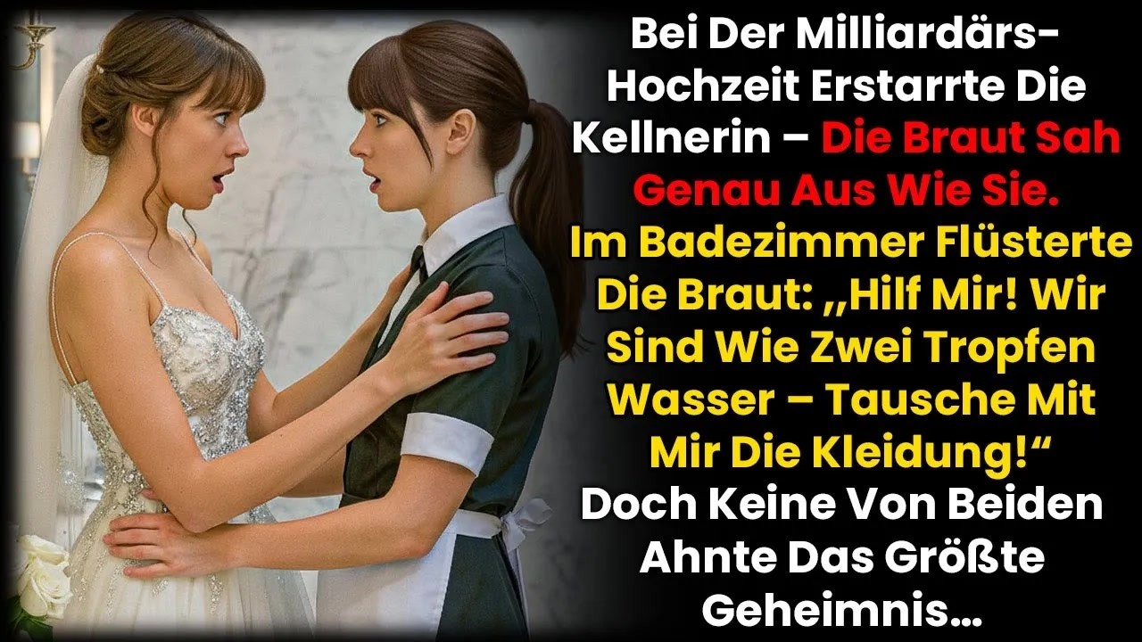 Auf der Damentoilette packte mich eine fremde Braut am Handgelenk. „Ich brauche deine Hilfe. Zieh dich um. Jetzt. Sofort.“ Wir sahen aus wie Spiegelbilder. Ich half ihr, stand wenig später im...