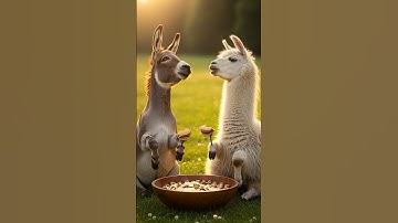 When a Donkey Eats… Llama Can’t Stop Laughing! 🍄🧀#shorts #ai #funny