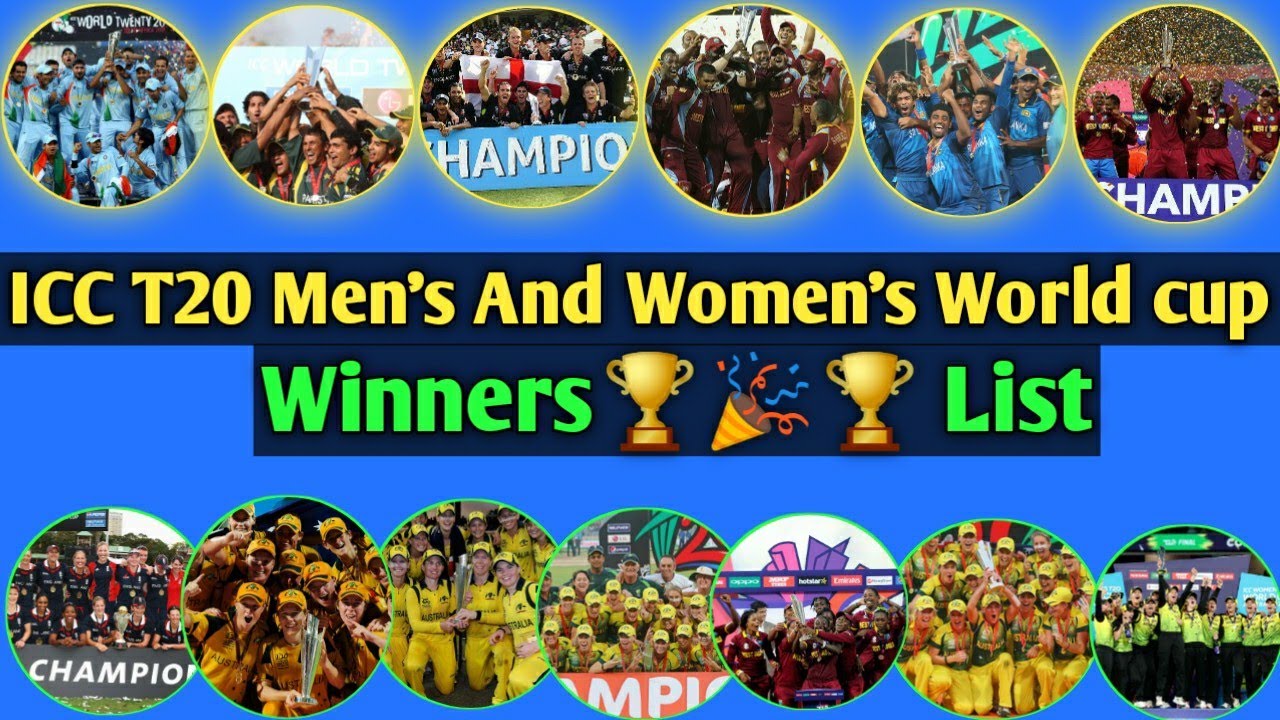 ICC Men's T20 Cricket World Cup Winners List From 2007 to 2016 | ICC  Women's T20 World cup Win List - YouTube