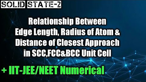 Relationship between edge length, radius of atom& nearest neighbour distance l L-2 l lockdown chemis