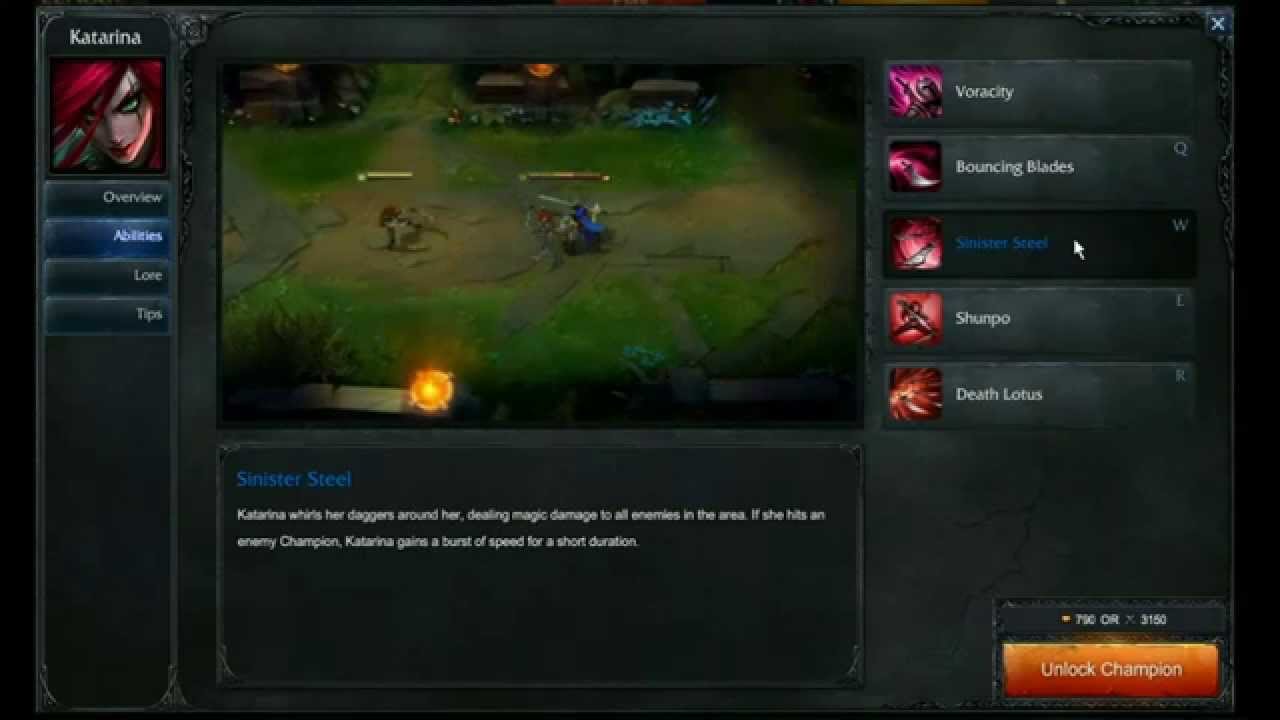 Katarina Abilities League Of Legends Youtube