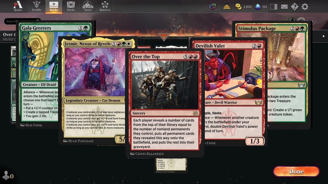 Over the Top combo! Mtg Arena Brothers' War Standard Deck YouTube