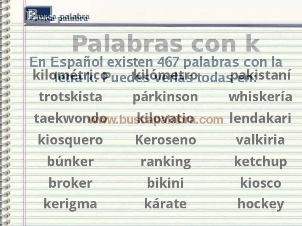 10 Palabras Con K En Español Para Niños Niños Relacionados