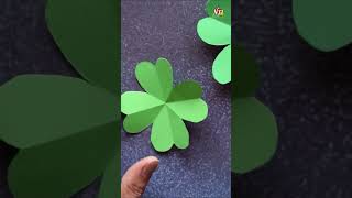 DIY Four Leaf Clover Card | St Patrick's Day Card | Paper Shamrock Card | DIY Cards  #shorts
