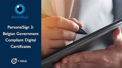 Belgian Government Compliant Digital Certificates: PersonalSign 3 Installation and Support Video.