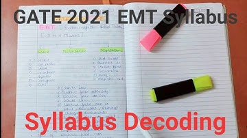 Updated EMT Syllabus for Electrical GATE 2021 || EMT for Electrical For GATE