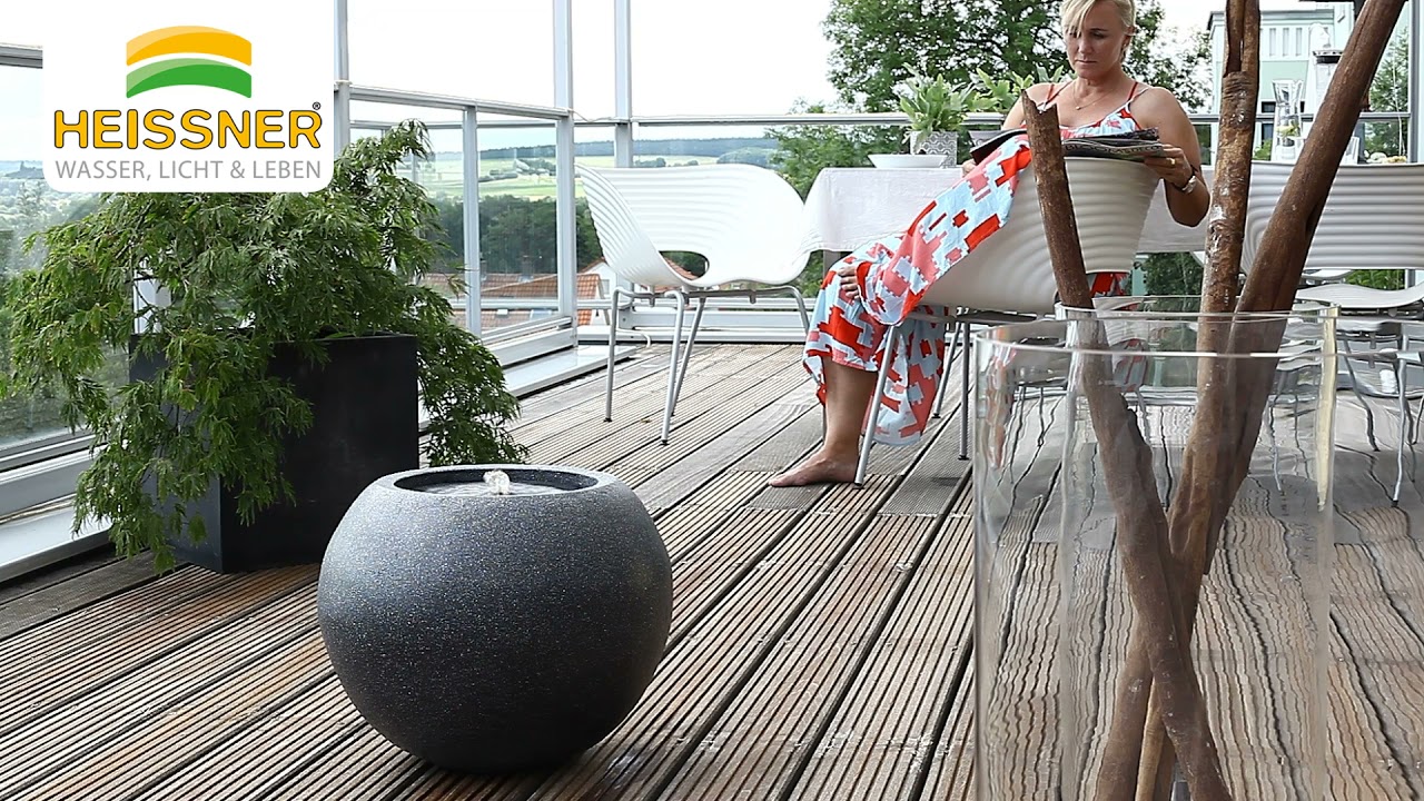 HEISSNER Terrassenbrunnen-Set BALL LED  (016607-03)