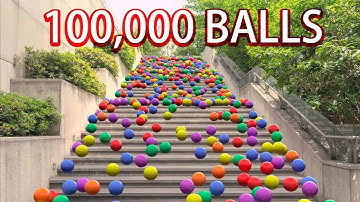 Balls on stair | Balls Flood 100000 color balls