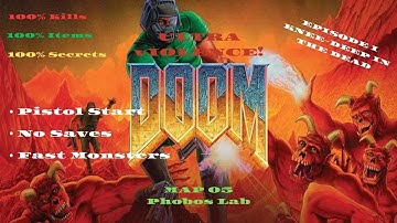 Doom 100% Playtrough Episode I: Knee-deep in the dead MAP 05 Phobos Lab.