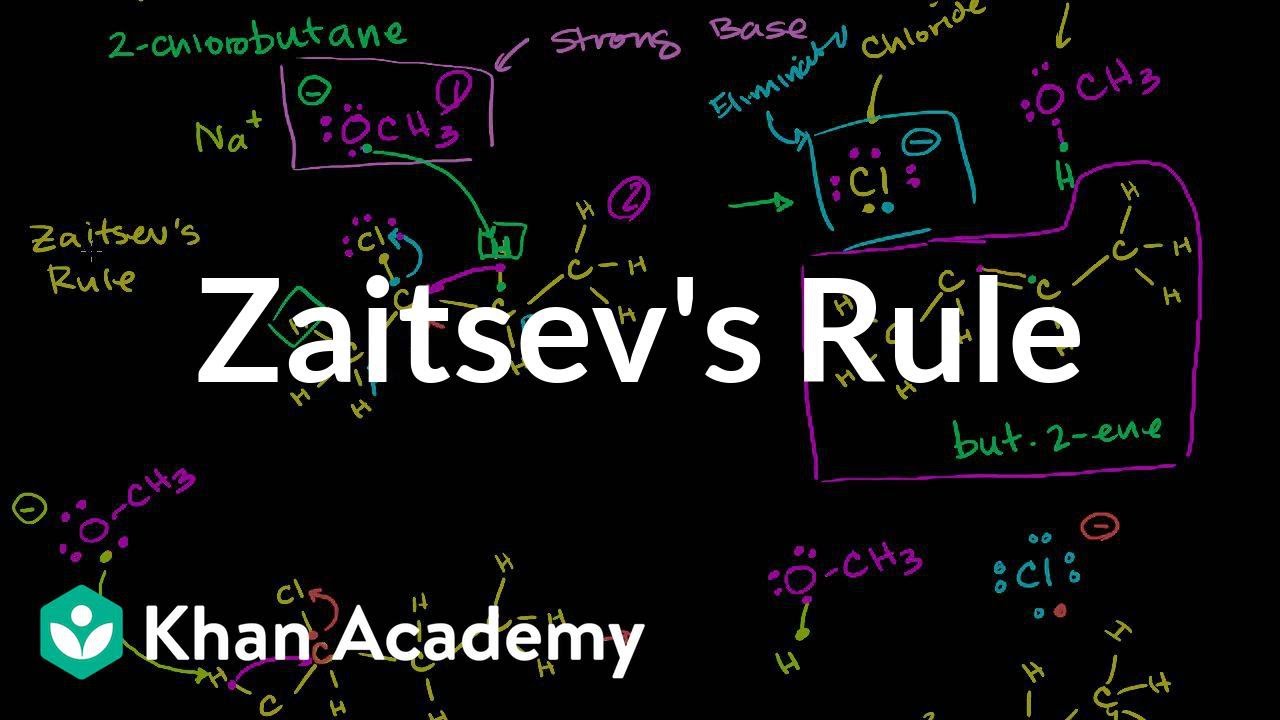 ⁣Zaitsev's rule | Substitution and elimination reactions | Organic chemistry | Khan Academy