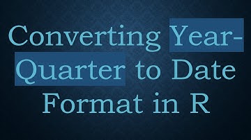 Converting Year-Quarter to Date Format in R