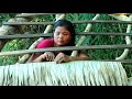 Primitive In forest one - woman build houses survival in the