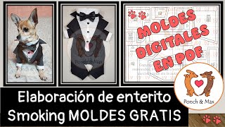 DIY  Elaboración de enterito smoking canino   Ropa para perros y mascotas ❤❤❤ MOLDES GRATIS