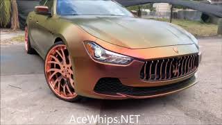 AceWhips.NET- Outrageous Maserati Ghibli on Rosegold 24" Asantis Maserati Ghibli On 24s
