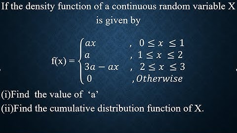 MA3355|MA3391|MA3303| Continuous random variable | Cumulative distribution function|Problem in Tamil