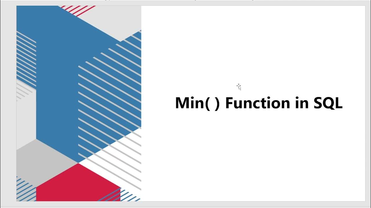 Min function in sql youtube