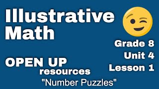 😉 8th Grade, Unit 4, Lesson 1 "Number Puzzles"  Illustrative Mathematics