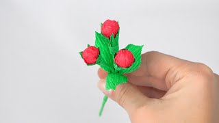 Очень просто Ветка с ягодками. Декор для букетов из бумаги своими руками.