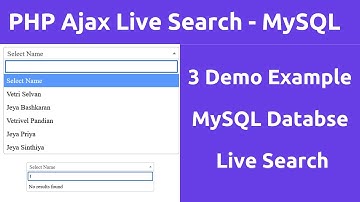 PHP AJAX Live Search | MySQL Database