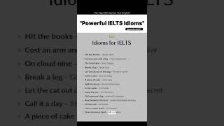 Powerful IELTS Idioms 📚🔥✅✅ #englishlearning #ytshorts #education #spokenenglish #vocabulary