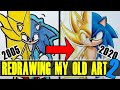 I tried Redrawing my OLD, "BAD" Art | My FIRST Drawing's..? SUPER Sonic The Hedgehog | 2