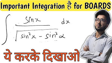 Integration of Sinx upon under root sine square x - Sine square alpha #integration #class12