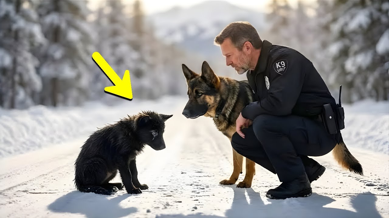 A fekete „kölyökkutya” megállította a rendőrautót. Amikor a rendőr meglátta, miért, összeroppant