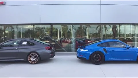 2016 Porsche 911 GT3 RS vs 2016 BMW M4 GTS comparison @ Porsche West Broward