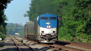 Amtrak Long Range View Approaching From 2 Miles Away 4K