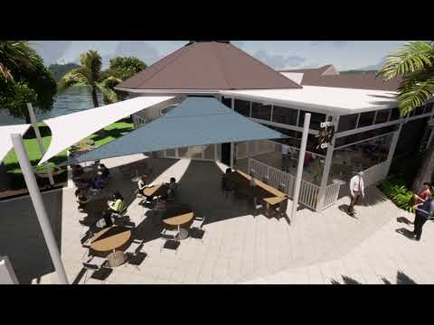 Corkscrew Shores Composite Roof and Shade Sails Rendering