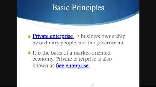 Free Enterprise System Basic Principals