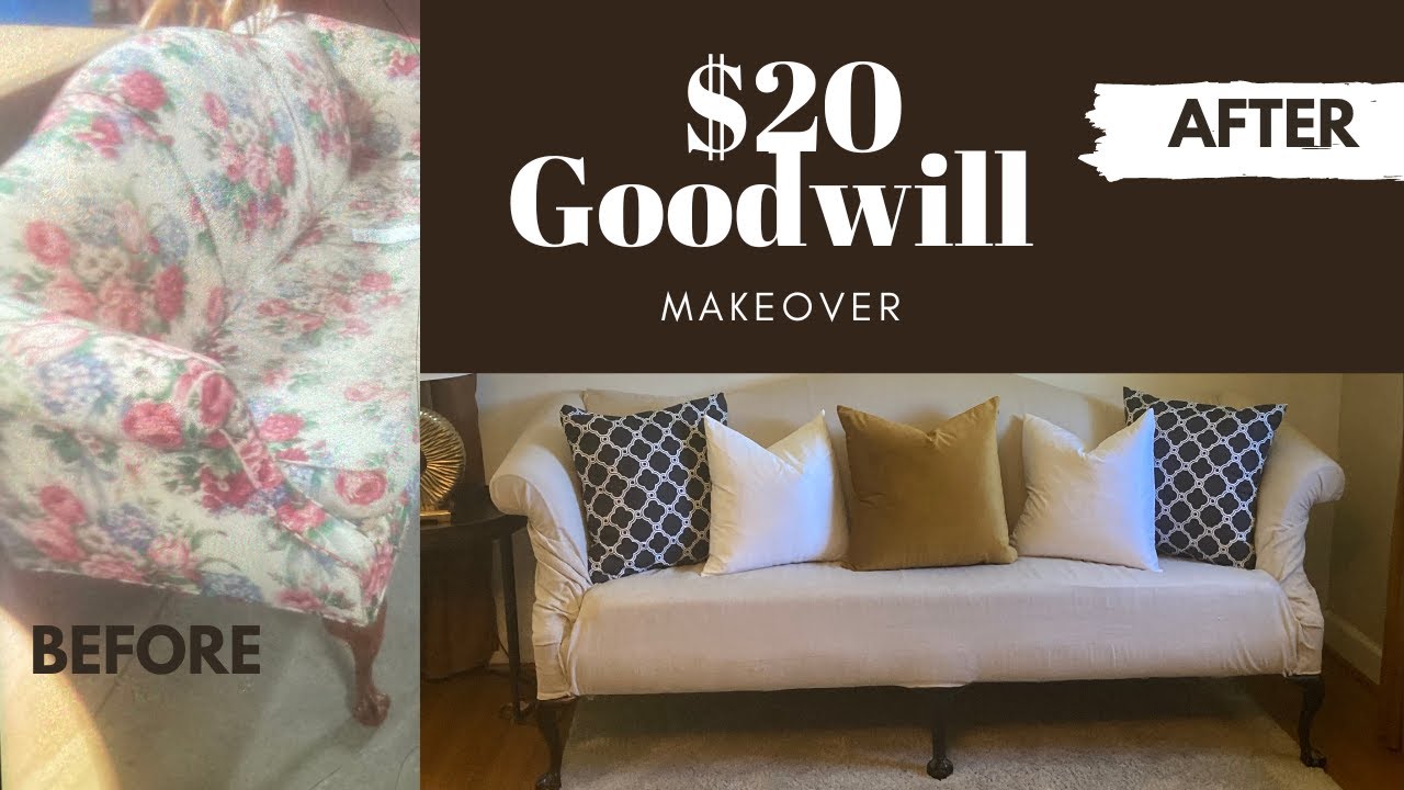 Drop Cloth Couch MakeoverNo Sewing!!! YouTube