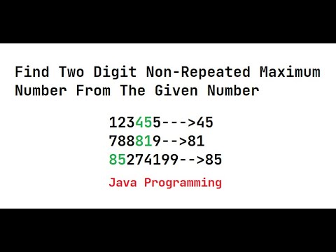 #Placement #Programming| Find Two Digit Non Repeated Maximum Number ...